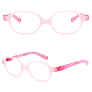 2024 New Eco-friendly Transparent Round Rubber Frame Glasses for Baby